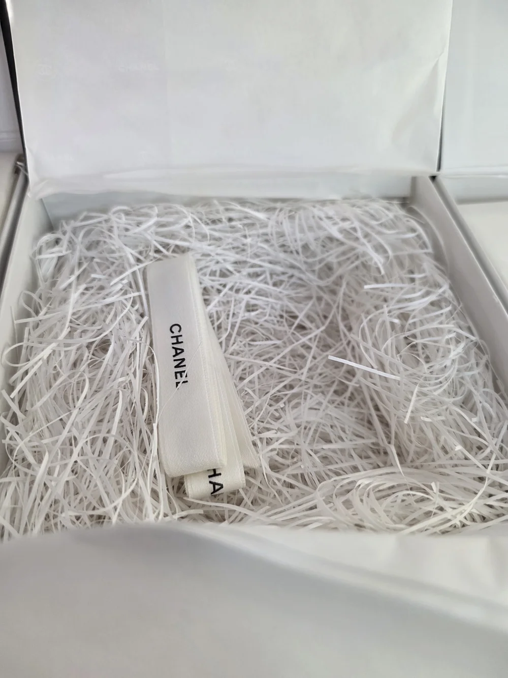 Authentic Chanel White Gift boxes W/ packaging Tissues- 5 Piece Set